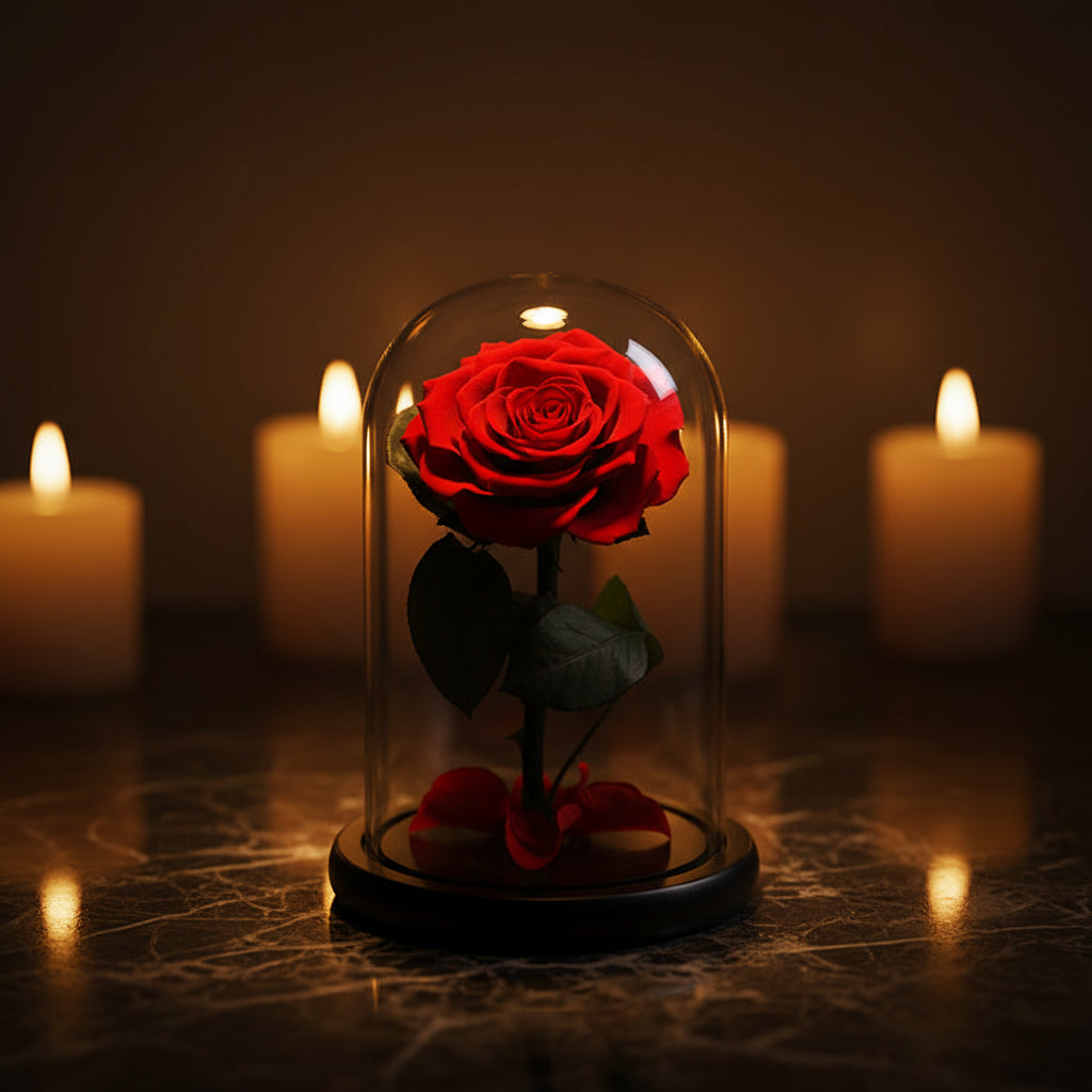 Rose éternelle sous dôme : guide complet pour choisir et offrir le cadeau parfait