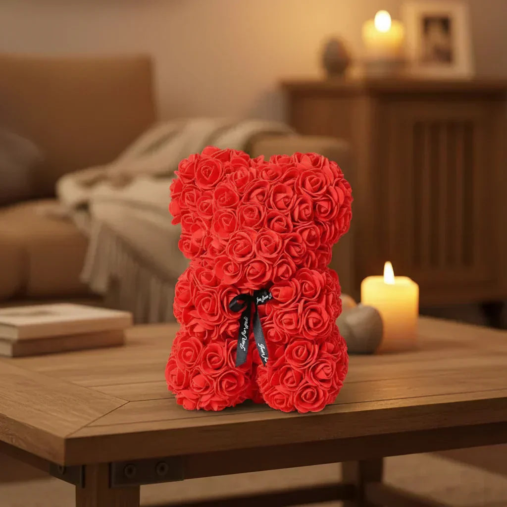 Ours en Roses Teddy Bear 25 cm — Le Cadeau Romantique & Éternel