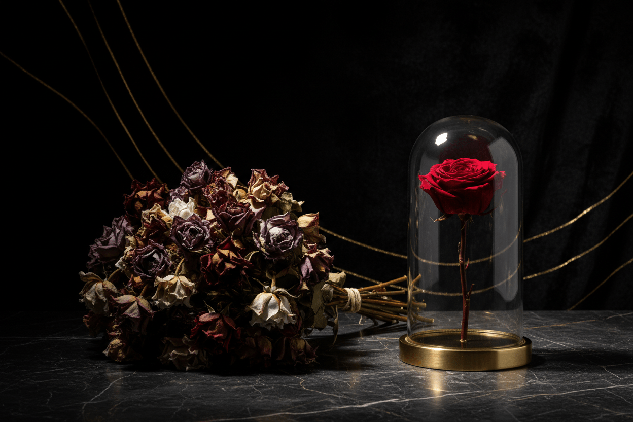 Pourquoi offrir une rose éternelle plutôt que des fleurs coupées : 4 raisons profondes