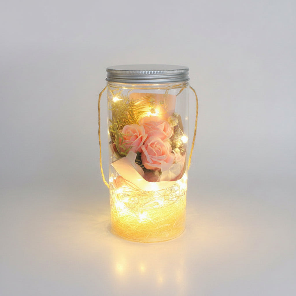 Roses en savon lumineuses LED – coloris rose