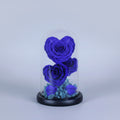  roses éternelles bleues sur tige sous dôme en verre avec hortensias – Les Roses De Lolac