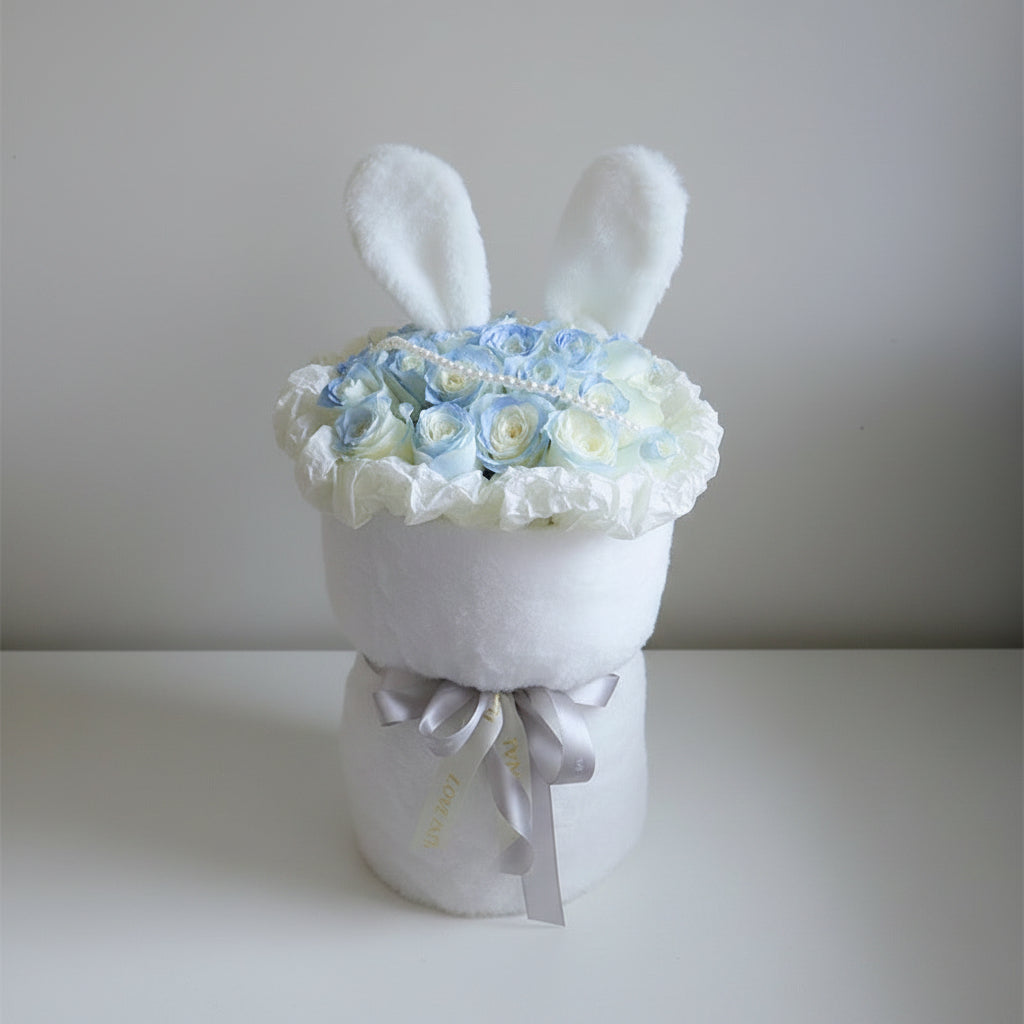 Bouquet oreilles de lapin – coloris multicolore bleu jaune