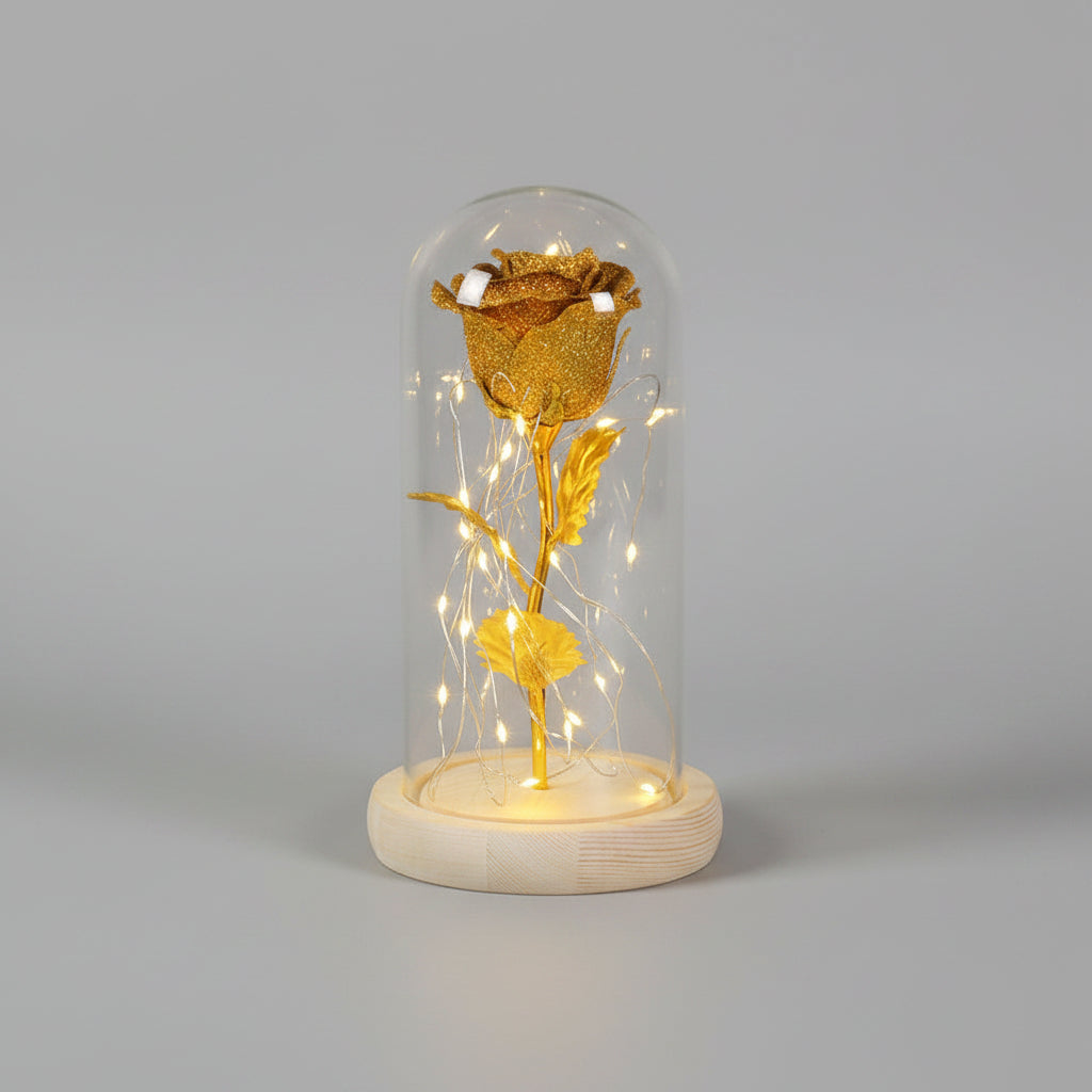 Rose éternelle cloche verre – vue 3/4 | Les Roses De Lola