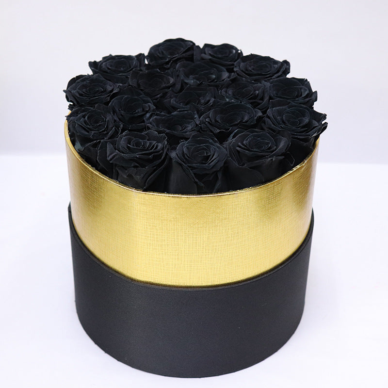 18 roses éternelles – coffret cadeau élégant coloris jaune rouge velour
