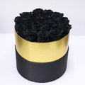 18 roses éternelles – coffret cadeau élégant coloris jaune rouge velour
