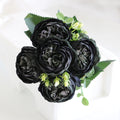 Bouquet roses persanes noir et violet en soie – décoration originale