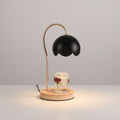 Lampe parfumée bougie et roses coloris noir, style américain chic, base en bois de bambou et finition métal — Les Roses De Lola