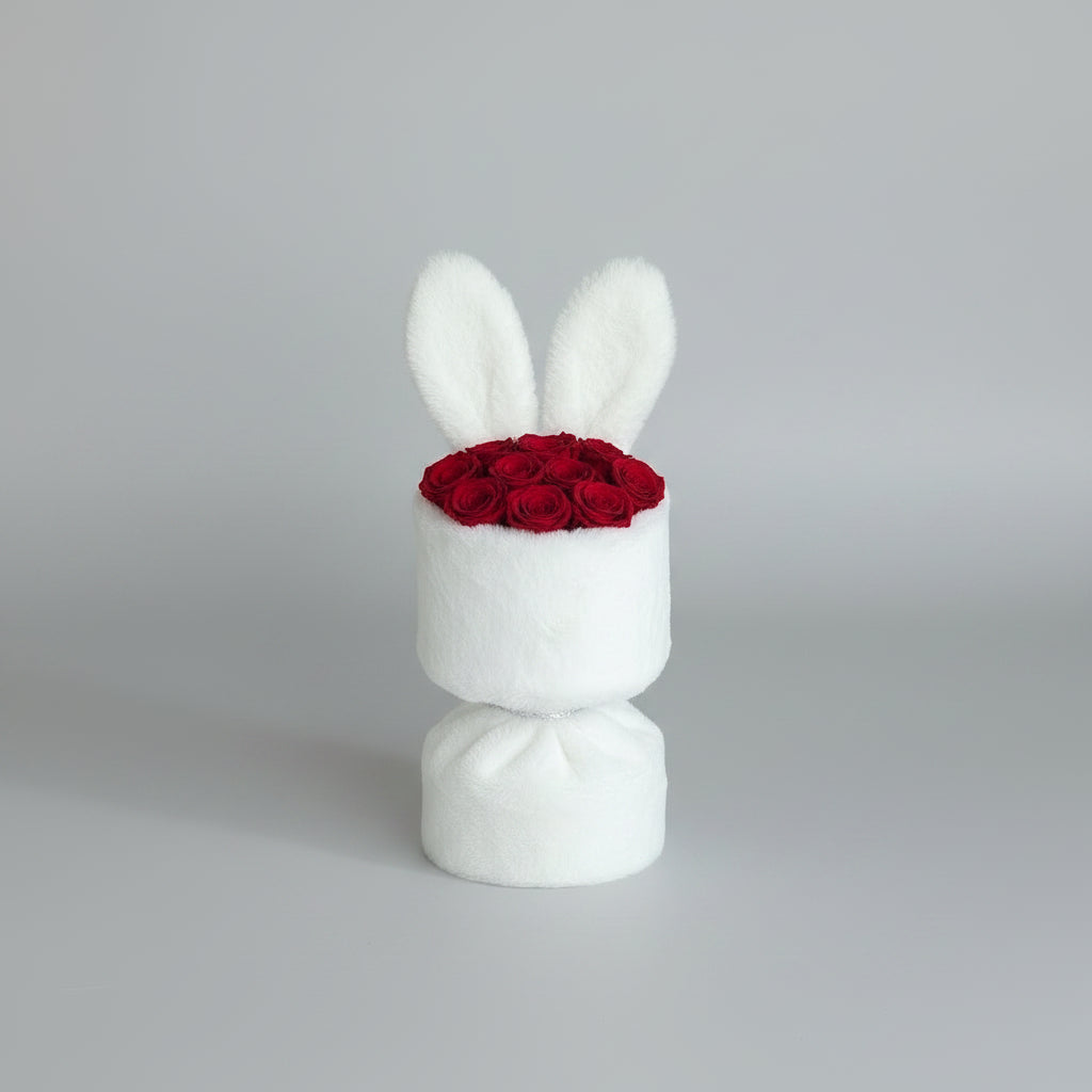 Bouquet 9 roses éternelles oreilles de lapin en soie – Les Roses De Lola