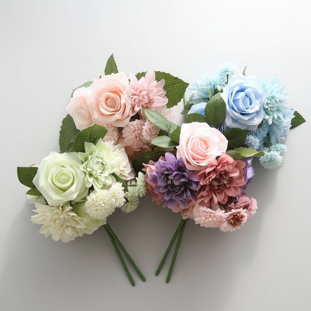 Détail pétales de dahlia en soie – bouquet floral artificiel Les Roses De Lola