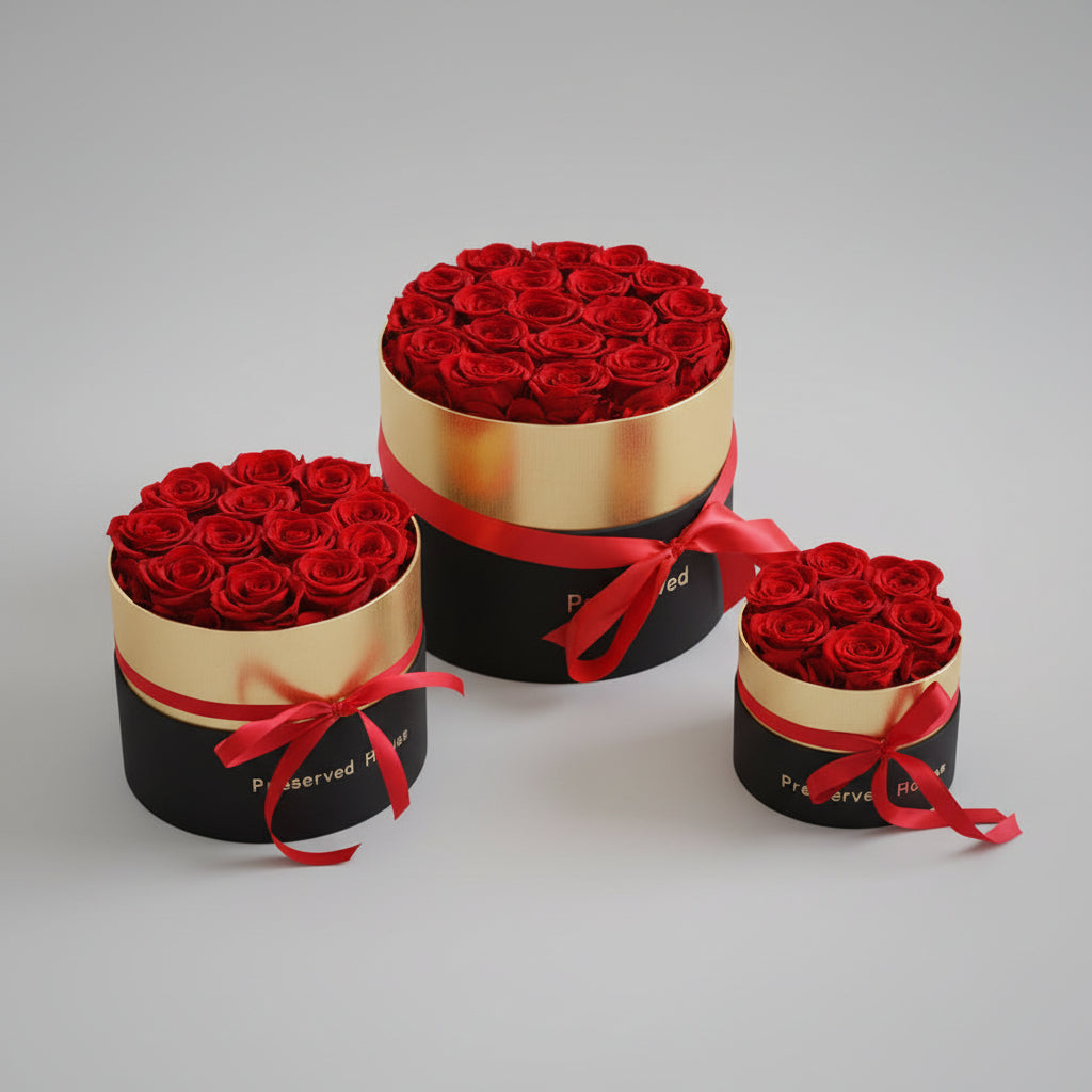 Roses éternelles préservées en coffret – vue principale | Les Roses De Lola