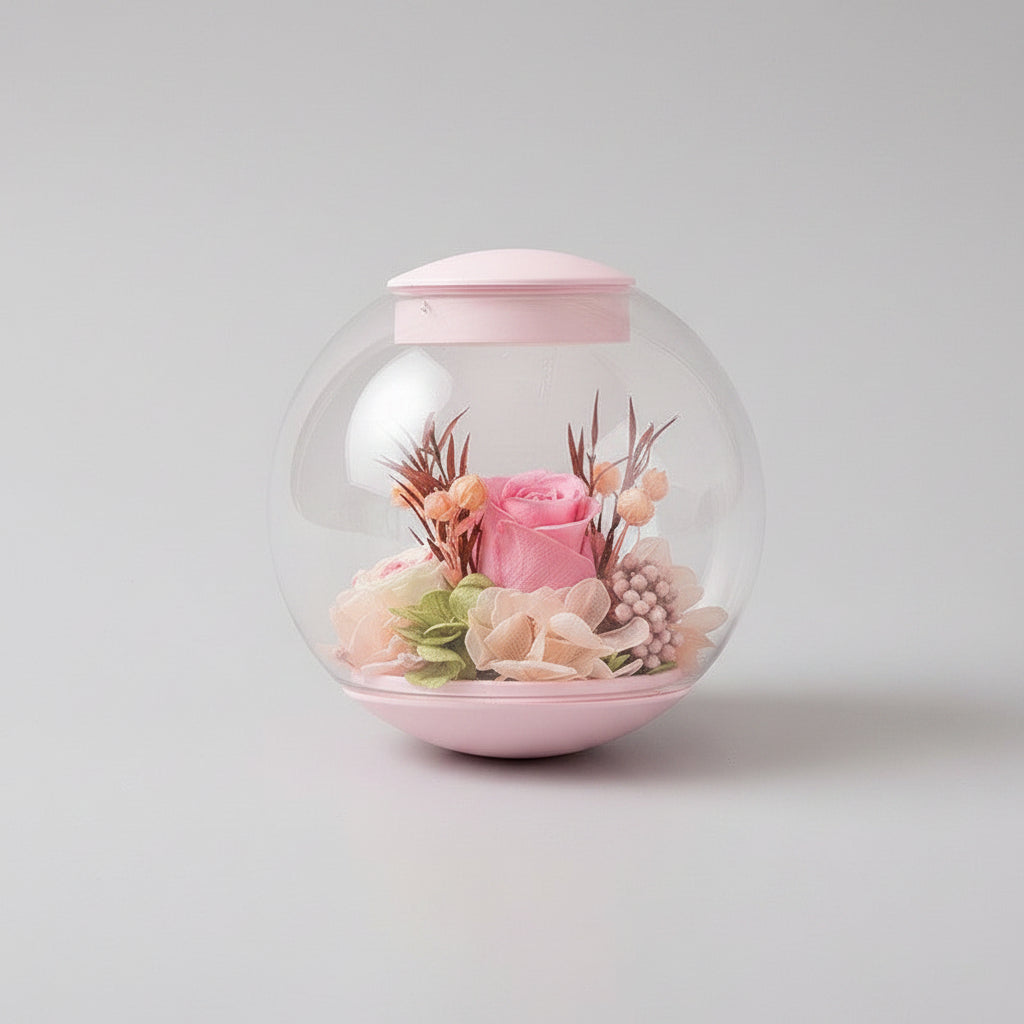 
Lampe Cœur Lévitante – rose éternelle dans un globe rotatif avec LEDs et enceinte Bluetooth | Les Roses De Lola