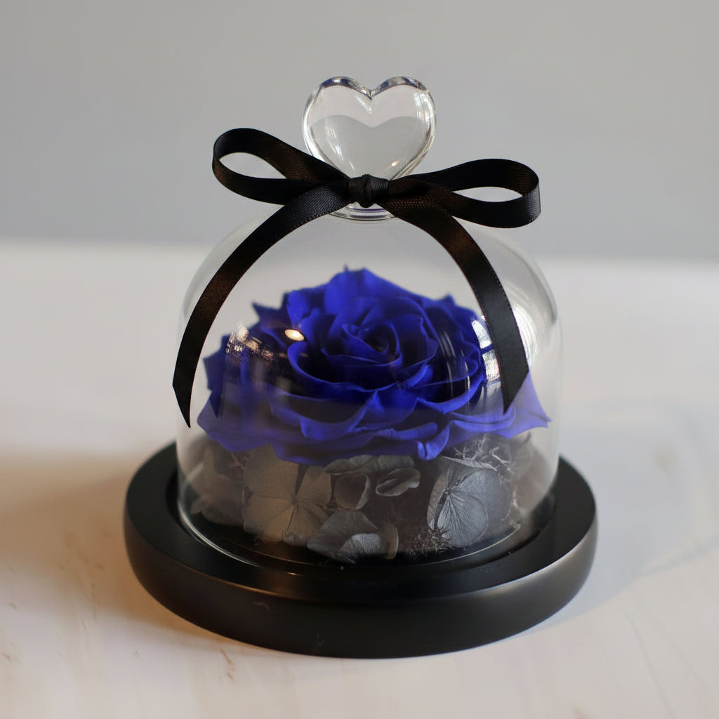 Rose éternelle sous cloche en verre format essentiel – Les Roses De Lola