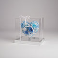 Coffret floral éternel roses bleu et hortensias préservés – vue principale | Les Roses De Lola