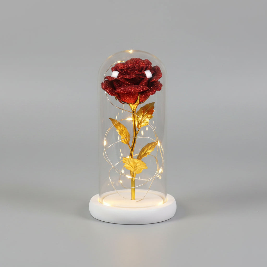 Cloche rose éternelle – vue de côté | Les Roses De Lola