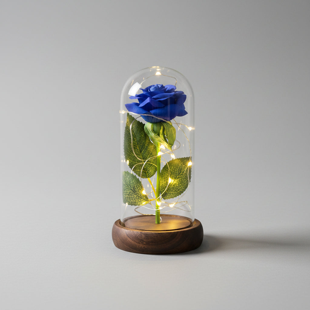 Rose éternelle sous dôme – variante blanche | Les Roses De Lola