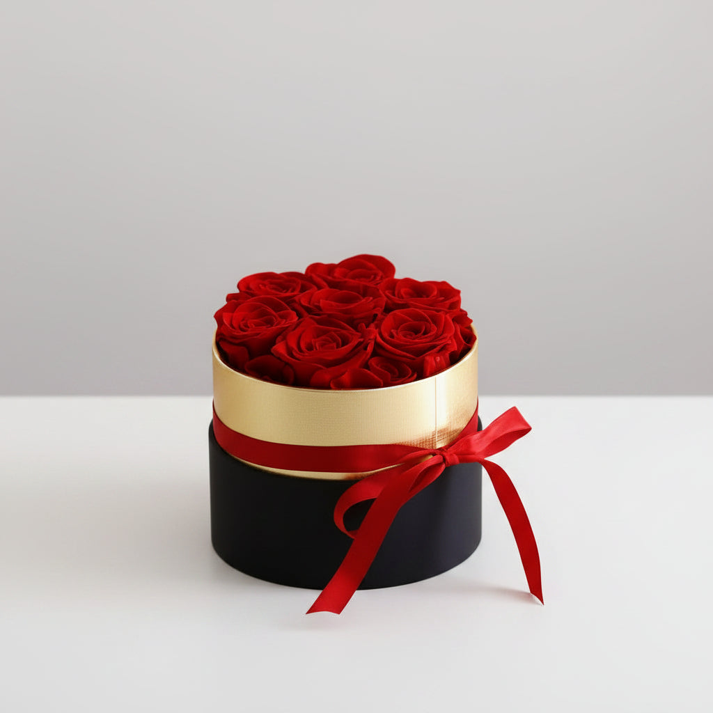 Roses éternelles coffret – ambiance cadeau luxe | Les Roses De Lola