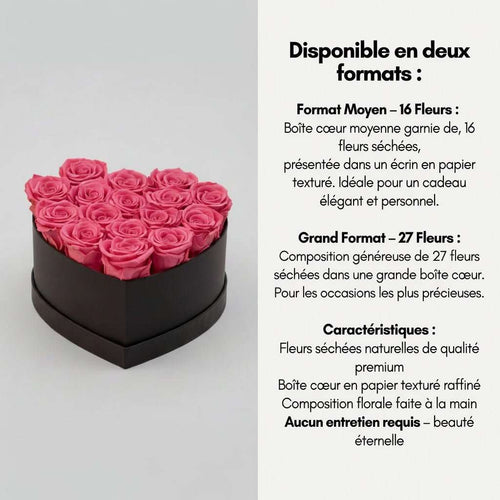 Boîte Cœur Fleurs Séchées – Composition Florale Éternelle