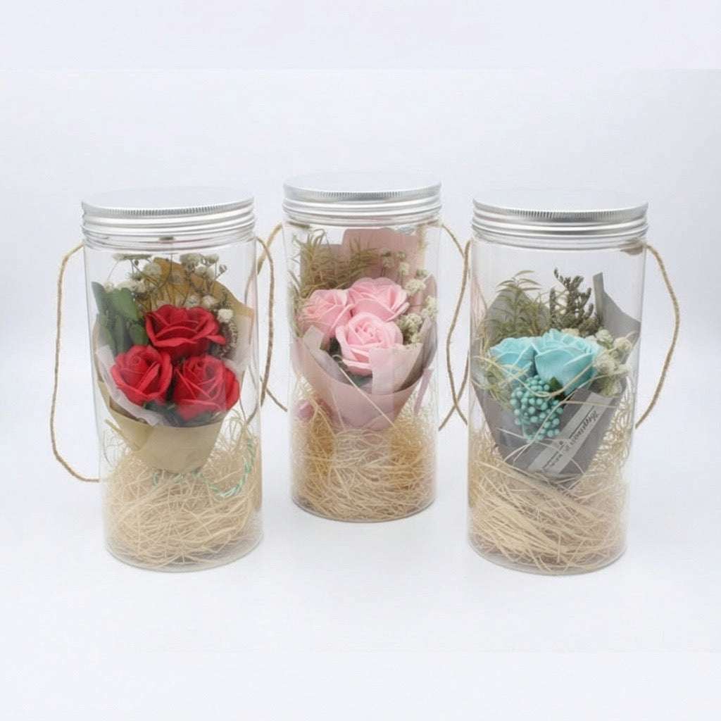 Bouquet roses en savon 18x8cm – coloris disponibles rouge rose vert
