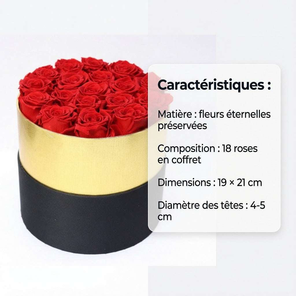 Le Coffret de 18 Roses Éternelles – L'Abondance & l'Émotion