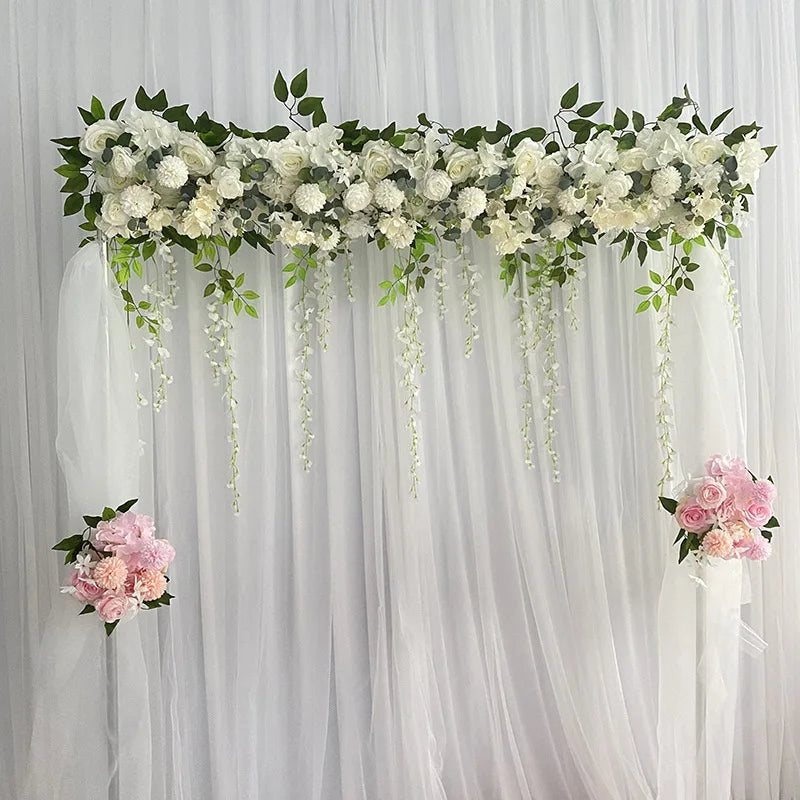 Arche florale champagne — décoration gastronomique et événement d'entreprise