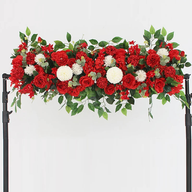 Arche florale artificielle champagne — toile de fond réception hôtel