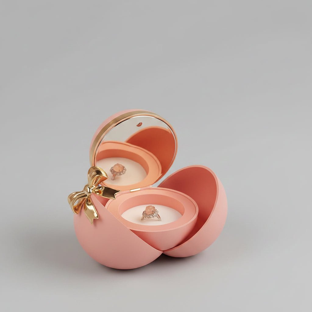Écrin à bijoux rond en velours rose – boîte cadeau romantique pour bague ou collier | Les Roses De Lola
