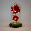 Roses éternelles sous dôme avec lumière LED allumée – ambiance | Les Roses De Lola
