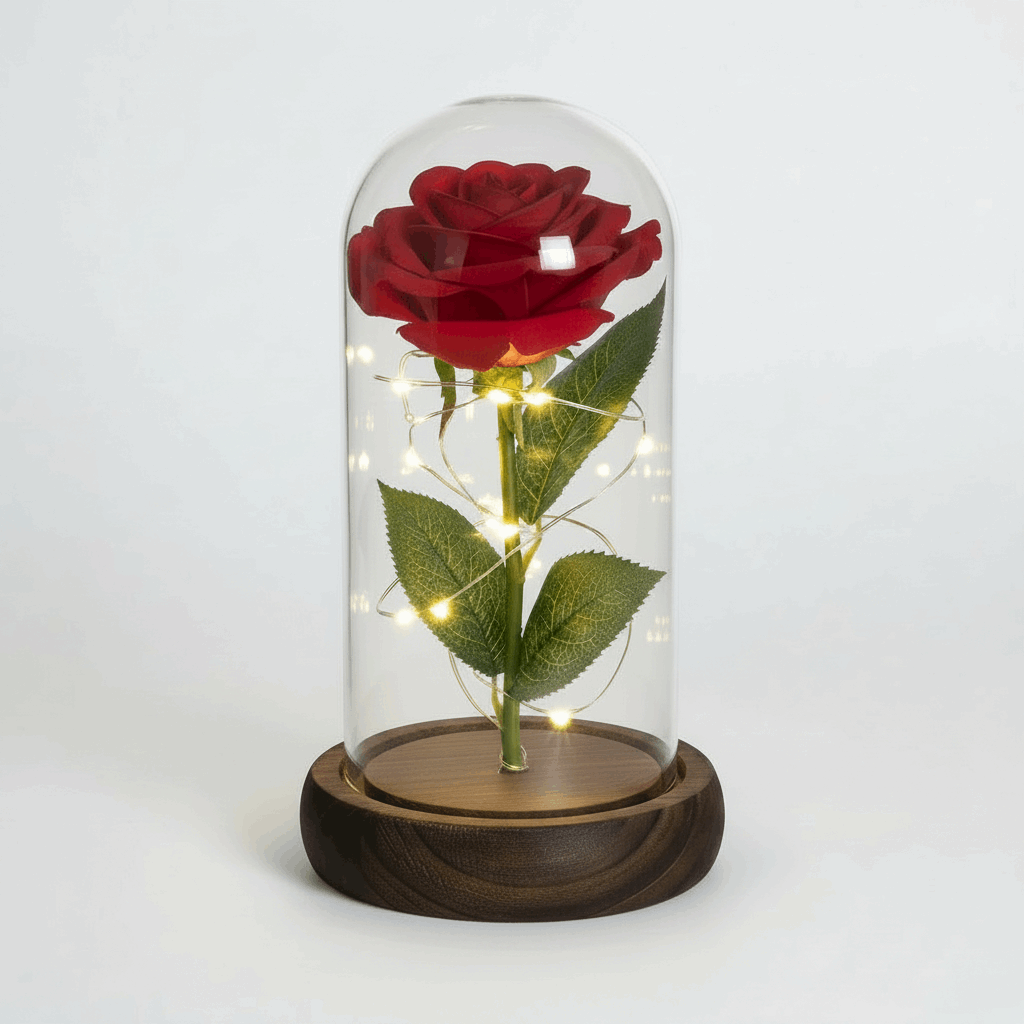 Rose éternelle sous dôme – détail texture pétales | Les Roses De Lola-Rouge