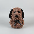 Rose préservée chien marron – cadeau original en fleurs préservées