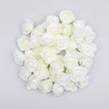 Têtes de roses artificielles en mousse blanc nacré– lot 100 décoration événementielle
