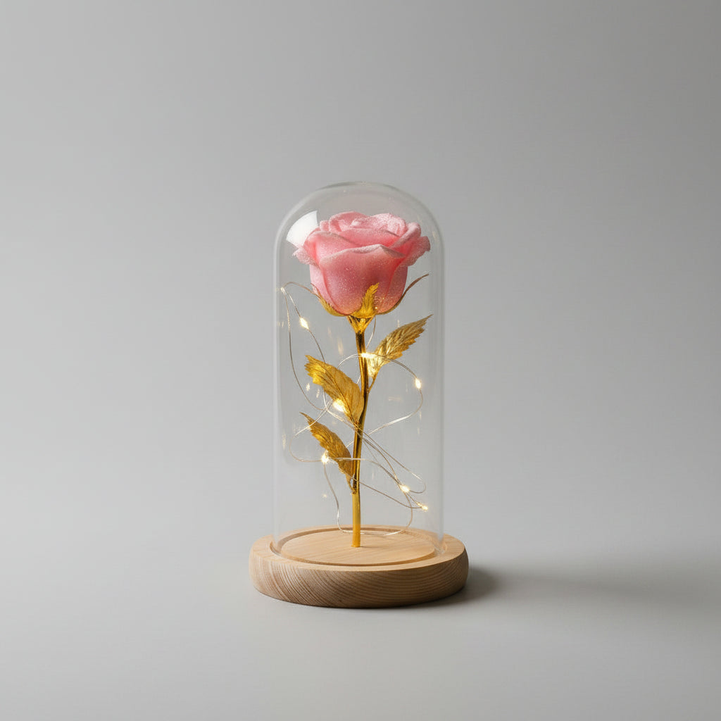 Rose éternelle sous cloche – fond sombre ambiance | Les Roses De Lola