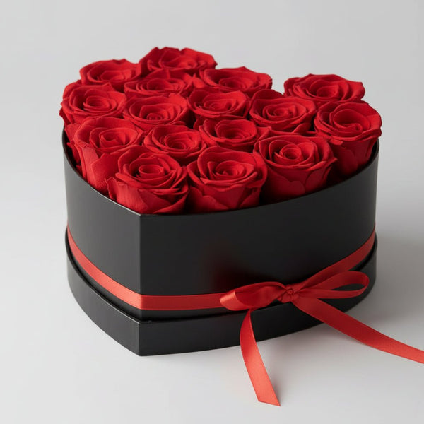 Boîte cœur fleurs séchées – composition florale éternelle | Les Roses De Lola
