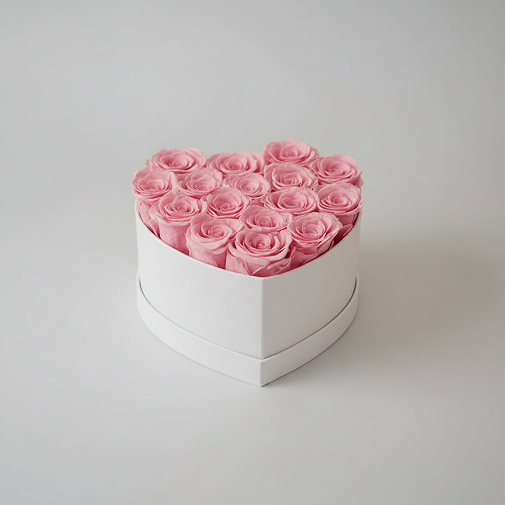 Boîte cœur fleurs séchées – vue ouverte | Les Roses De Lola