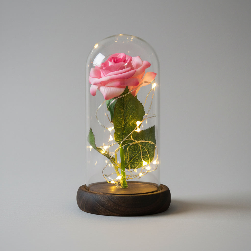 Rose éternelle sous dôme – vue de face élégante | Les Roses De Lola